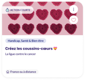 Action solidaire coussins coeurs